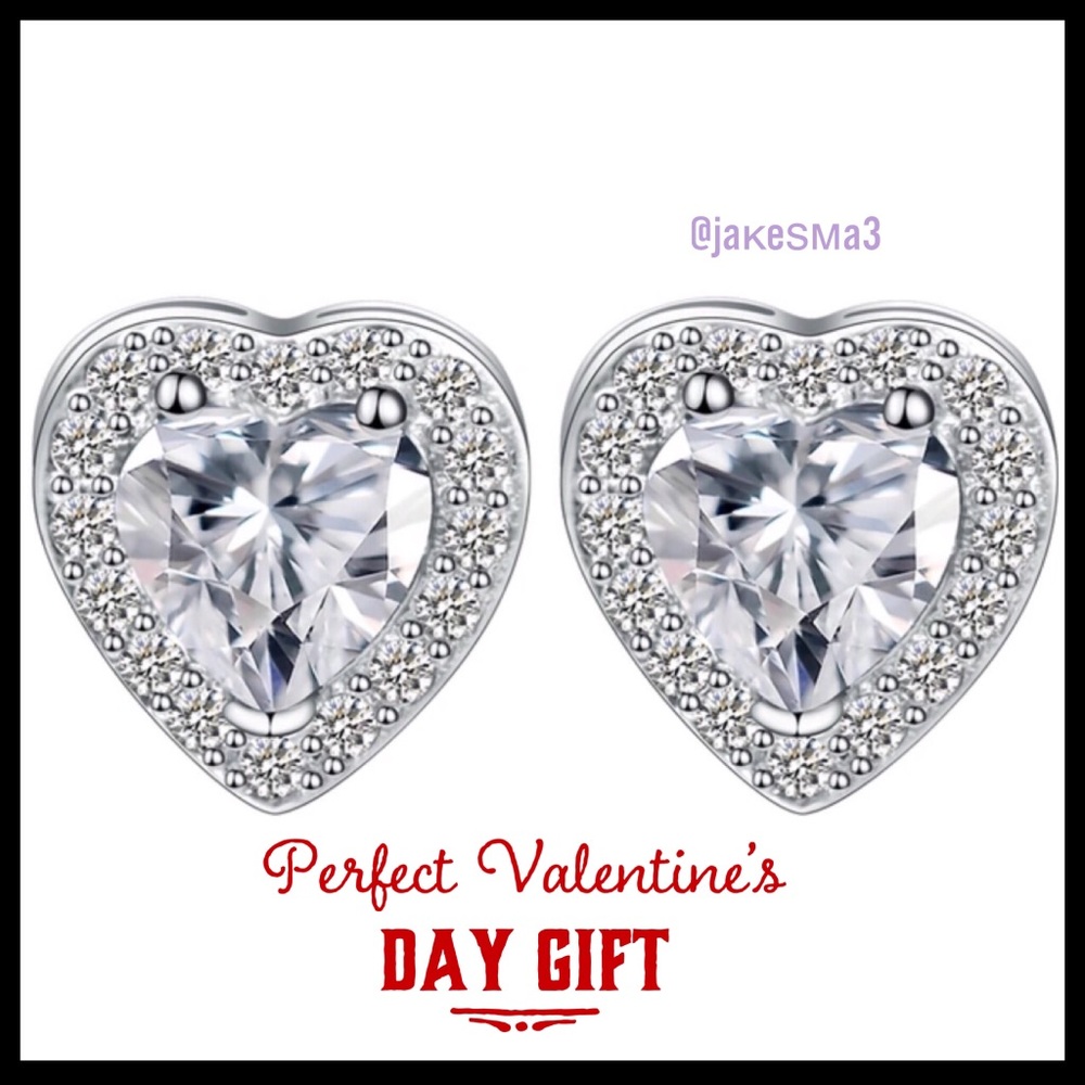 last pair!💝HEART SHAPE RHINESTONE EARRINGS💝 - Picture 2 of 2